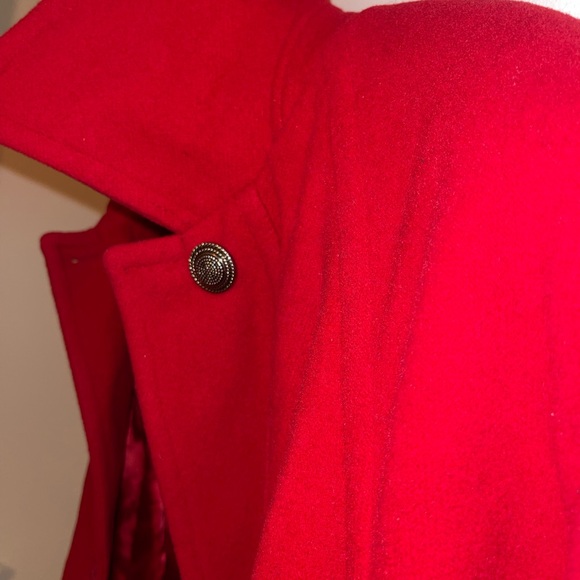 Vintage Braemar Petites Red Wool Coat - Jeremy Scott Collection - Size 7/8 - Picture 4 of 6